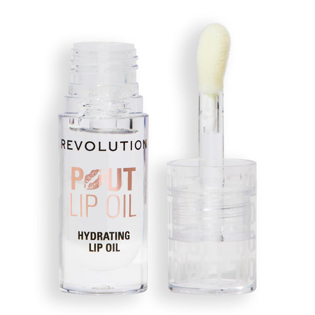 Revolution, Pout Lip Oil, Nourishing Tinted Lip Oil, High Shine, Non-Sticky Finish, Vegan & Cruelty-Free, Lychee Clear, 4ml