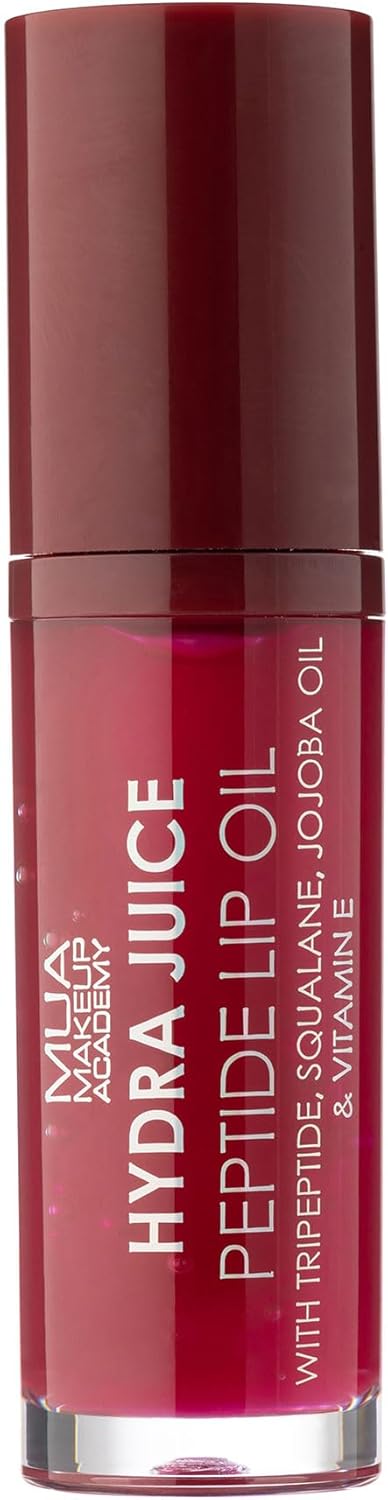 MUA Makeup Academy Hydra Juice Peptide Lip Oil, Cherry Kiss, Vegan & Cruelty Free, 7 ml