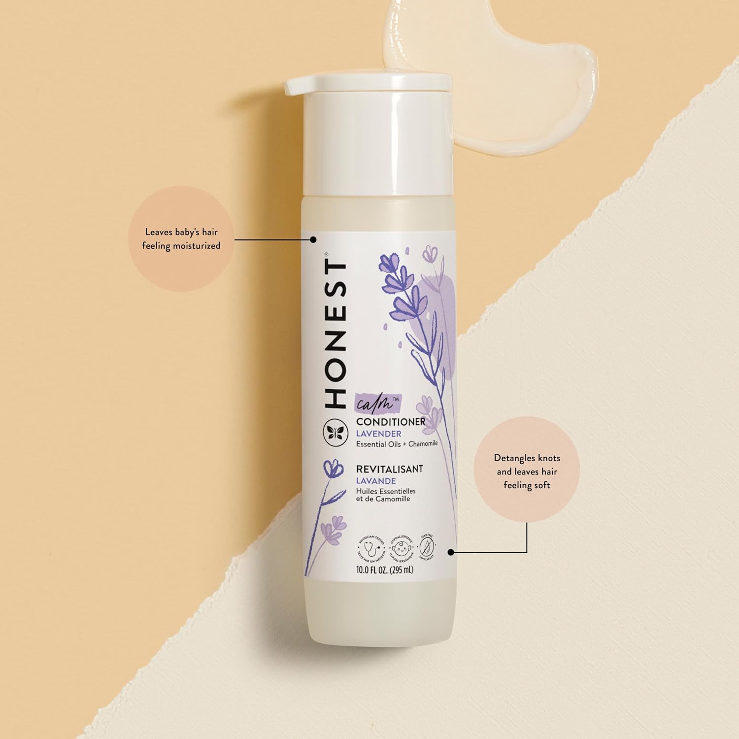 The Honest Company Baby Shampoo, Body Wash & Conditioner Duo, 2-in-1 Cleansing, Silicone-Free, Naturally Derived, Lavender Calm Scent, 20 fl oz Halalzen