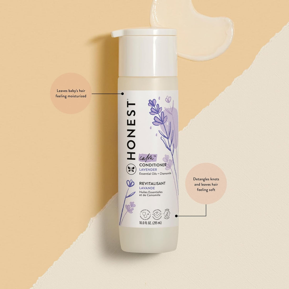 The Honest Company Baby Shampoo, Body Wash & Conditioner Duo, 2-in-1 Cleansing, Silicone-Free, Naturally Derived, Lavender Calm Scent, 20 fl oz Halalzen
