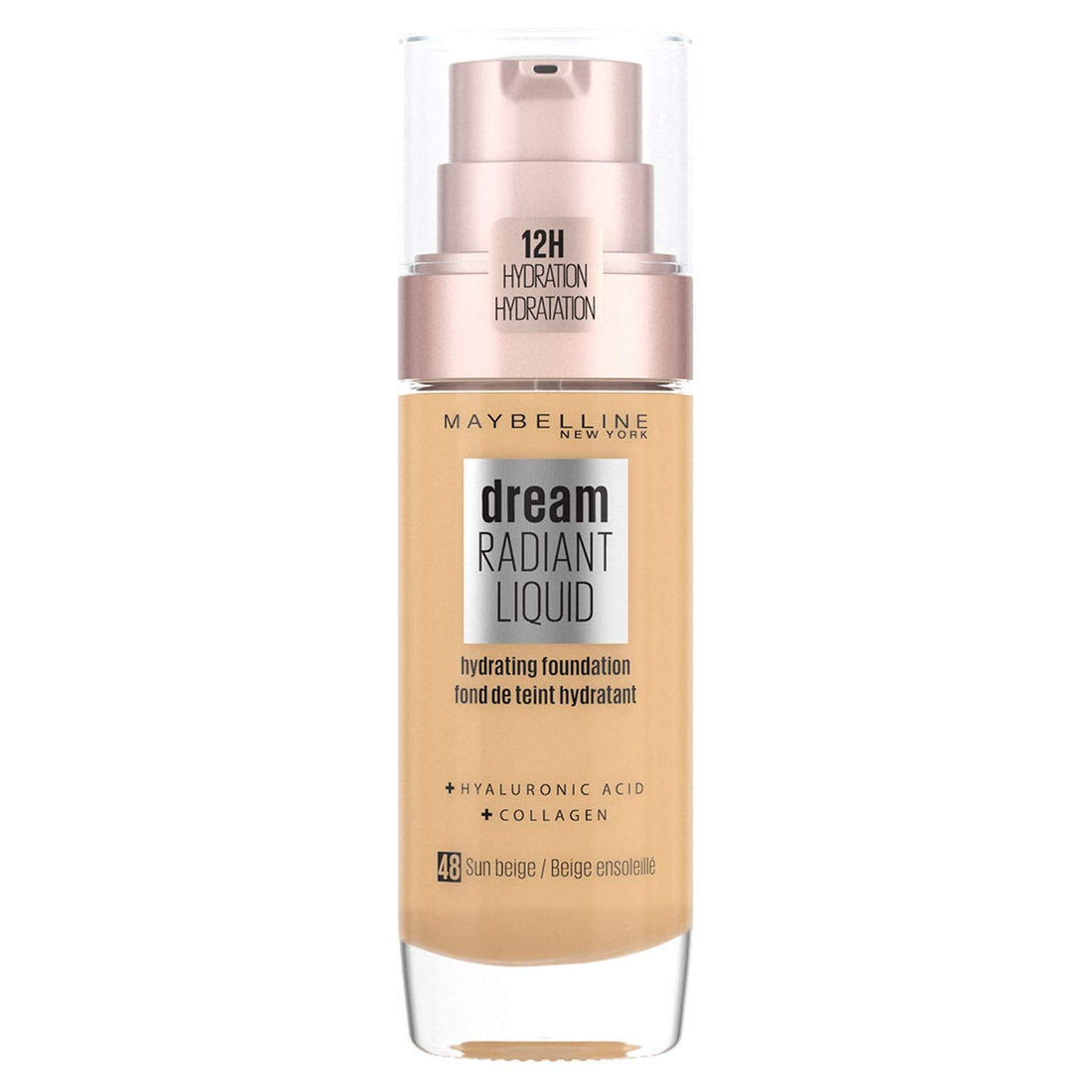 Maybelline Foundation, Dream Radiant Liquid Hydrating Foundation with Hyaluronic Acid and Collagen - Lightweight, Medium Coverage Up to 12 Hour Hydration, 30 Sand Halalzen