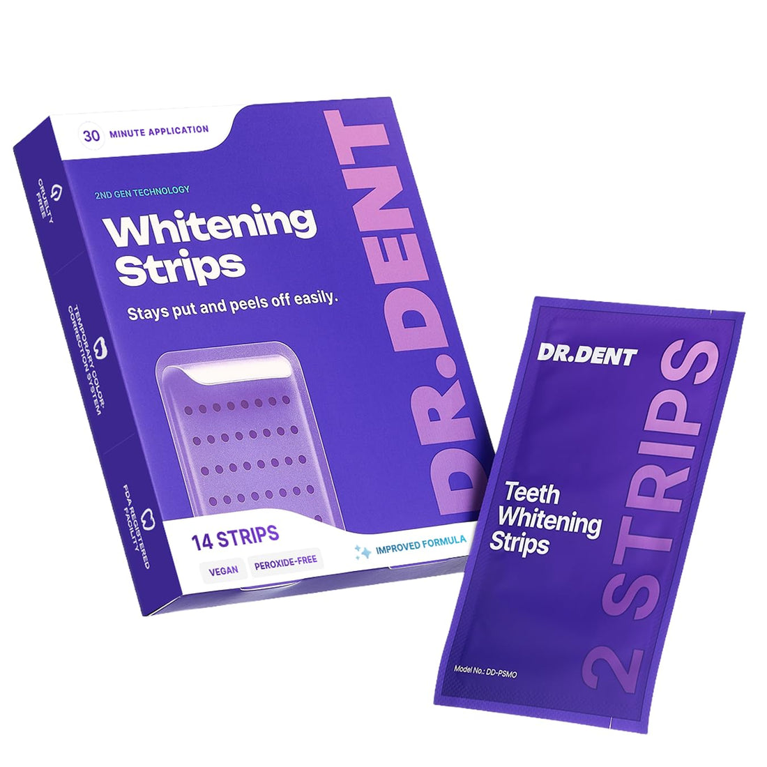 DRDENT Teeth Whitening Strips Professional Strength – 21 Treatments (42 Strips) with Mouth Opener – Enamel Safe Teeth Whitening Kit for Sensitive Teeth