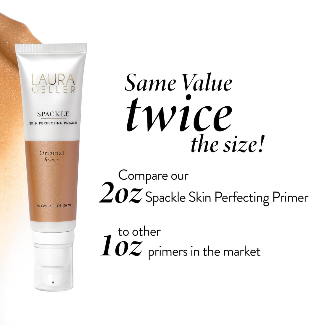 LAURA GELLER NEW YORK Spackle Primer - Diamond - Super-Size 2 Fl Oz - Hyaluronic Acid Makeup Primer for Mature Skin Halalzen