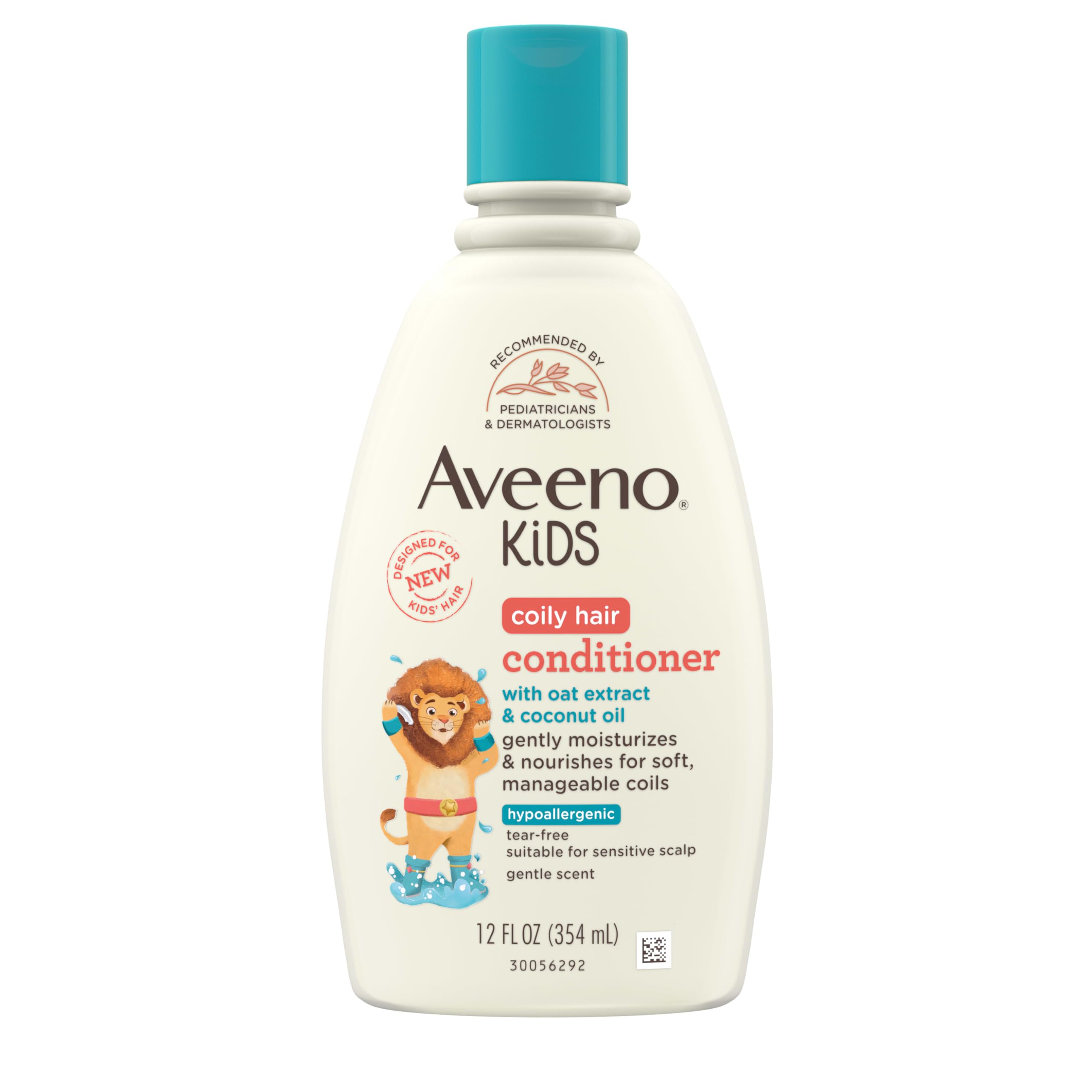 Aveeno Kids Coily Hair Conditioner with Oat Extract & Coconut Oil, Coily Hair Conditioner for Toddlers Detangles & Moisturizes Coils for Healthy-Looking Hair, Hypoallergenic, 12 fl. oz Halalzen