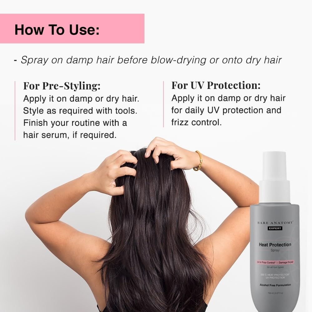 Bare Anatomy Rosemary & Rice Water Growth Spray | Thicker, Voluminous & Hydrated Hair | Reduces Breakage | Non Greasy & Fast Absorbing | 100% Natural Extract | All Hair Types | 100ml