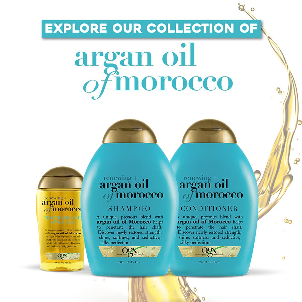 OGX Renewing + Argan Oil of Morocco Hair Oil, Extra Strength Penetrating Serum Treatment for Dry, Damaged, Frizzy, Curly & Coarse Hair, Cold-Pressed Argan Oil, Shine, 3.3 Fl Oz Halalzen