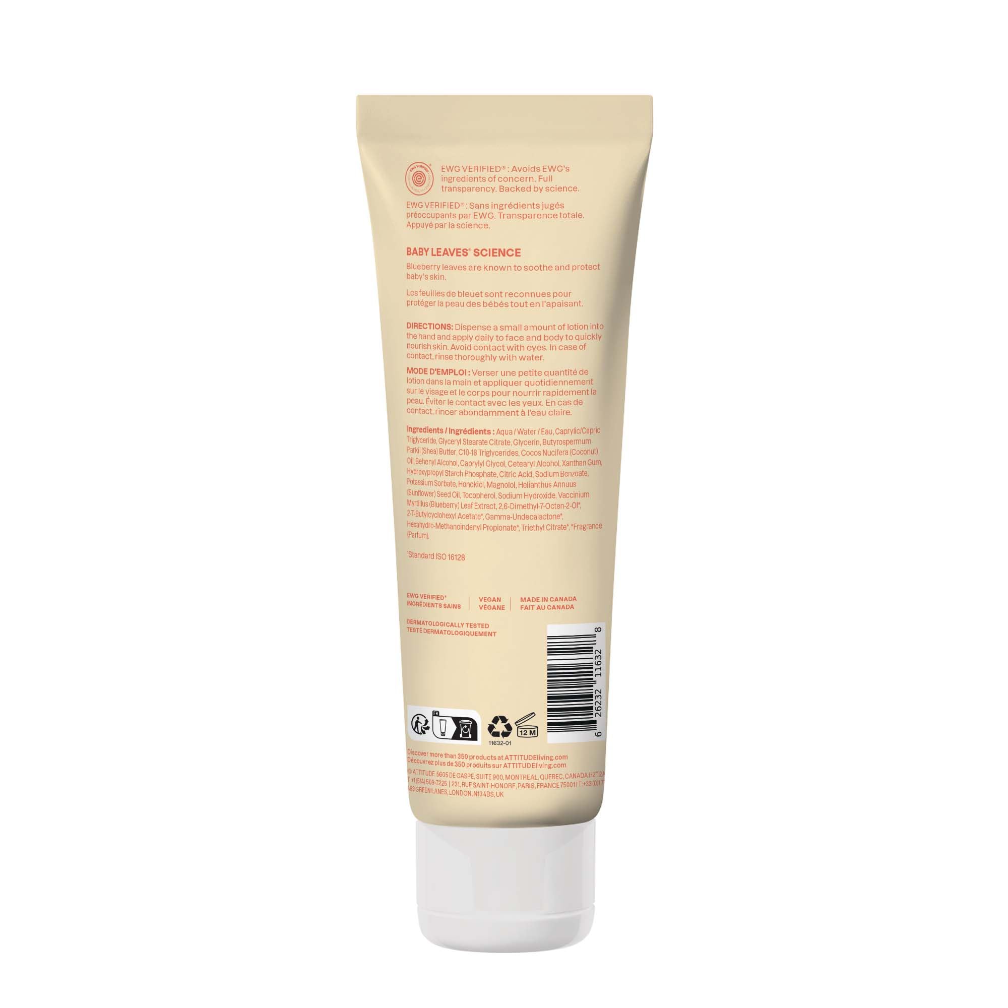 ATTITUDE Baby Lotion, EWG Verified Moisturizer, Dermatologically Tested Moisturizing Cream, Vegan and Cruelty-Free, Unscented, 16 Fl Oz Halalzen