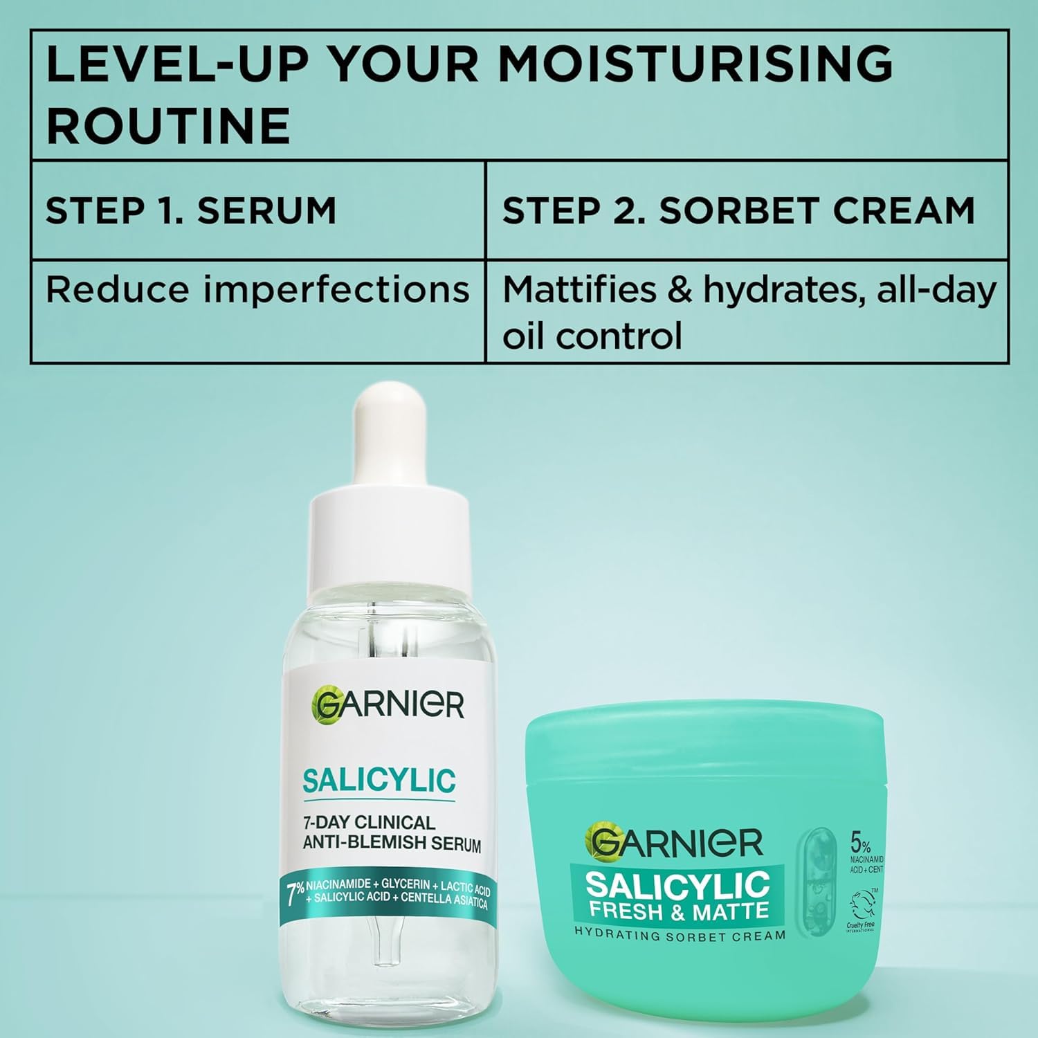 Garnier Vitamin C* Fresh & Bright Hydrating Sorbet Cream, 4% Vitamin C* & Niacinamide, Ultra Fresh & Light, For Dull, Uneven Skin, Cruelty Free International & Vegan - 85ml