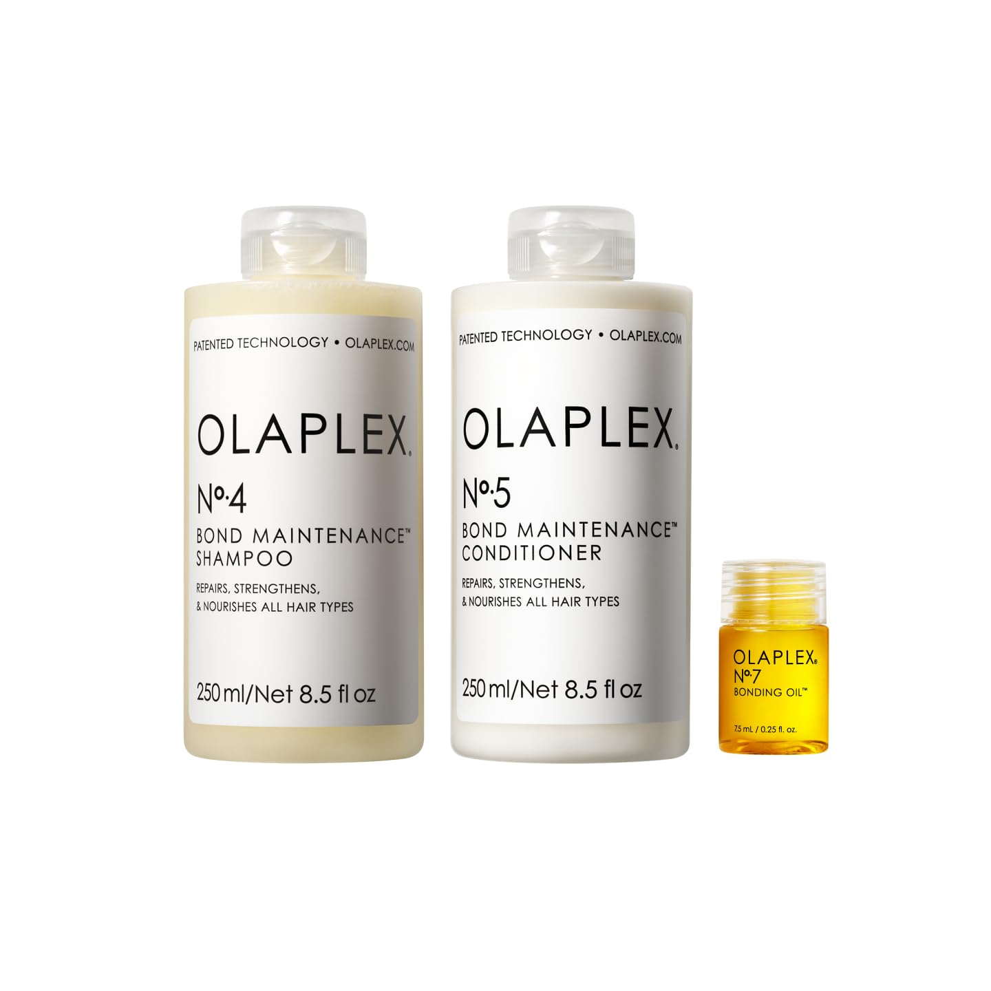 Olaplex Wash and Shine Hair Kit: No. 4, 5, 7, Shampoo & Conditioner Set | Cleanse, Hydrate, & Control Frizz Up to 72 Hours | Bonding Oil for Shine & Protect | For Coily, Curly, Straight, and Wavy Halalzen