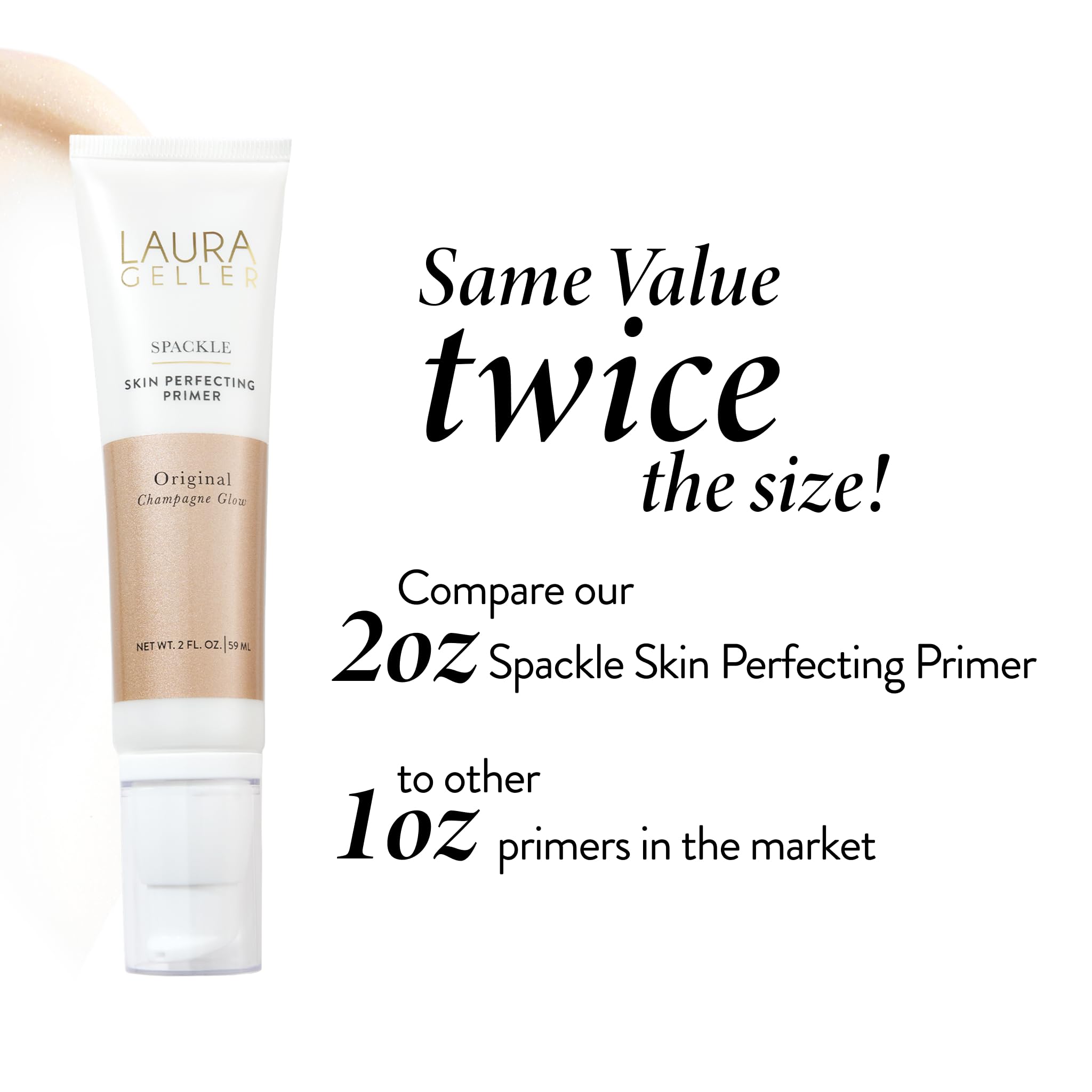 LAURA GELLER NEW YORK Spackle Primer - Diamond - Super-Size 2 Fl Oz - Hyaluronic Acid Makeup Primer for Mature Skin Halalzen
