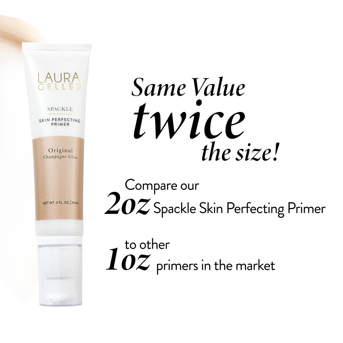 LAURA GELLER NEW YORK Spackle Primer - Diamond - Super-Size 2 Fl Oz - Hyaluronic Acid Makeup Primer for Mature Skin Halalzen