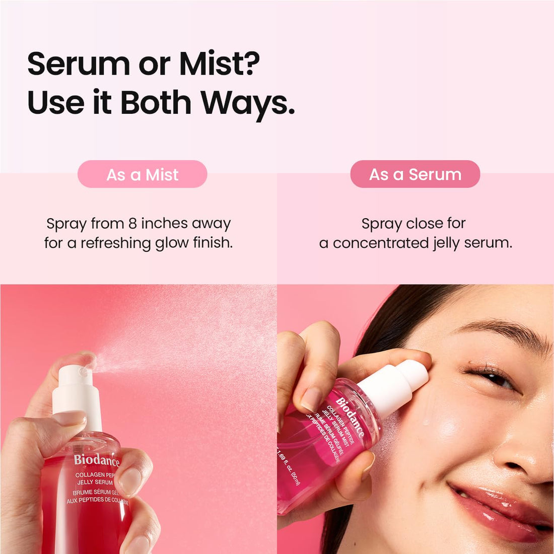 BIODANCE Collagen Peptides Jelly Serum Mist, Hydrating Face Mist, Plumping, Anti-Aging Face Spray, Sprayable Hydrogel, Travel Essentials & Self Care Gifts for Women, Korean Skin Care | 1.69 fl.oz Halalzen