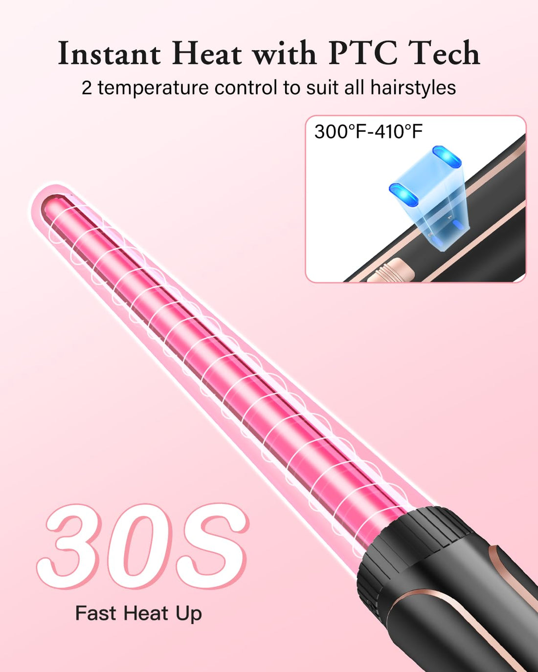 BESTOPE PRO 5 in 1 Curling Iron Set, Negative Ion Hair Curler with Thermal Brush & 5 Interchangeable Ceramic Barrels (0.35"-1.5"), Fast Heating Styling Tool for All Hair Types, Ideal Gifts for Women Halalzen