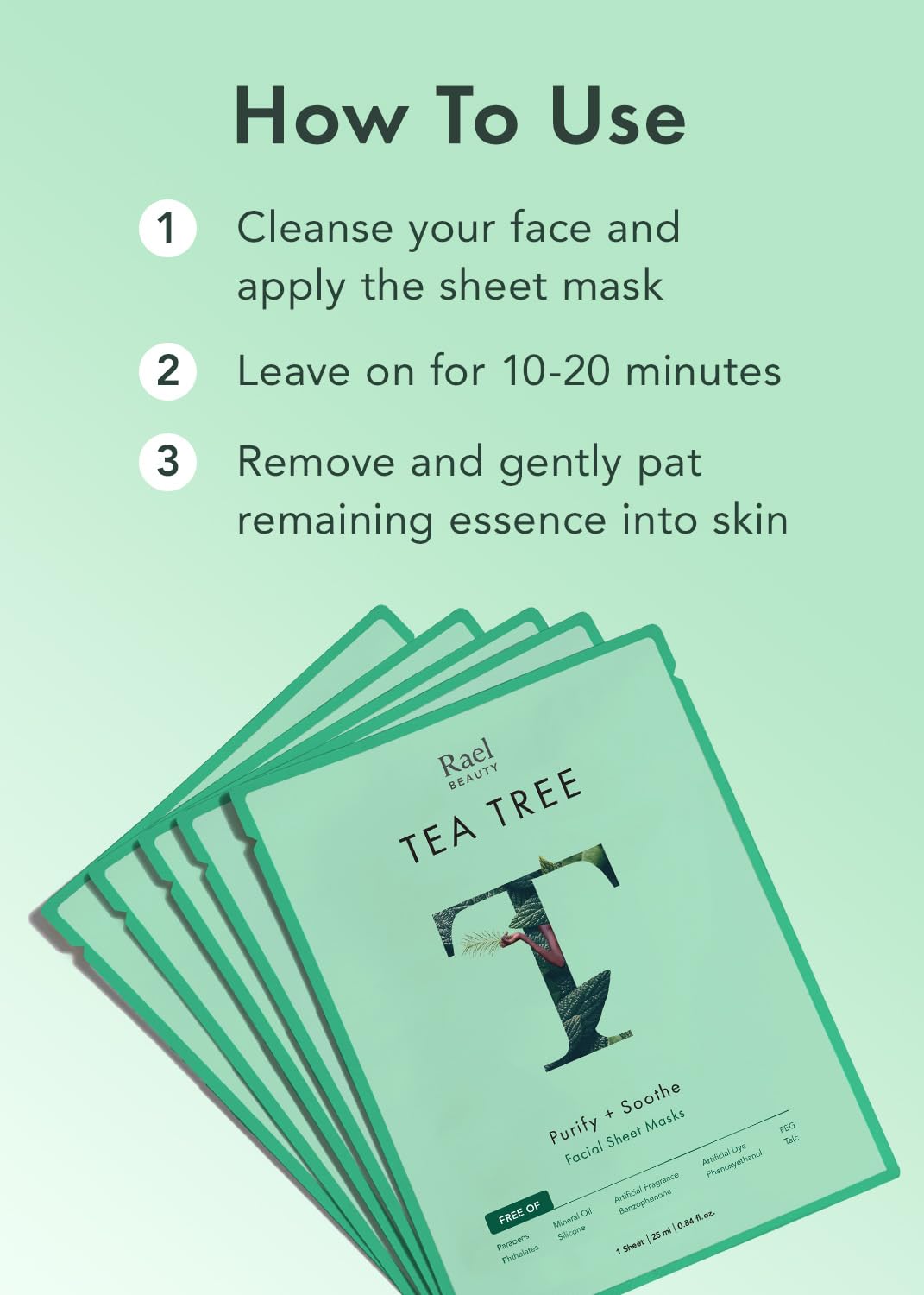 Rael Beauty Collagen + PDRN Face Masks - Korean Skincare for Glass Skin, Smoothing, Salmon PDRN & Hydrolyzed Collagen & Hyaluronic Acid, Anti-Slip Grip, Fragrance & PEGs & Cruelty Free (4 Sheets)