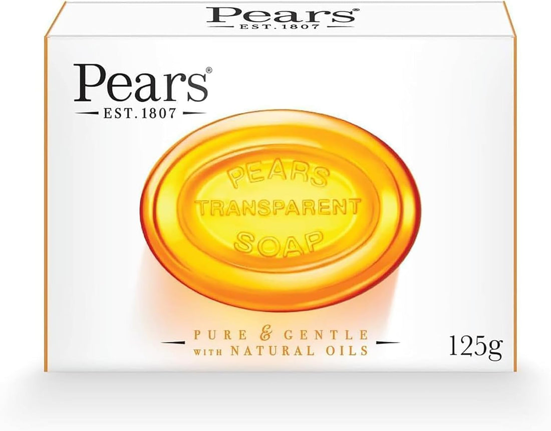 Pears Pure & Gentle Transparent Soap Bar 3 Pack (125g Each) – Natural Oils, Mint Extracts & Lemon Flower Extracts Halalzen