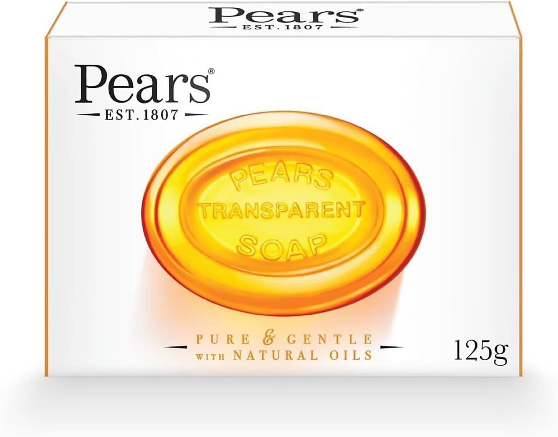 Pears Pure & Gentle Transparent Natural Soap Bar - Made with Mint Extracts, Nourishing and Refreshing Bathing Cleanser, Gentle & Soothing Skin Care, Pure Transparency, Pack of 12 x 125g Halalzen