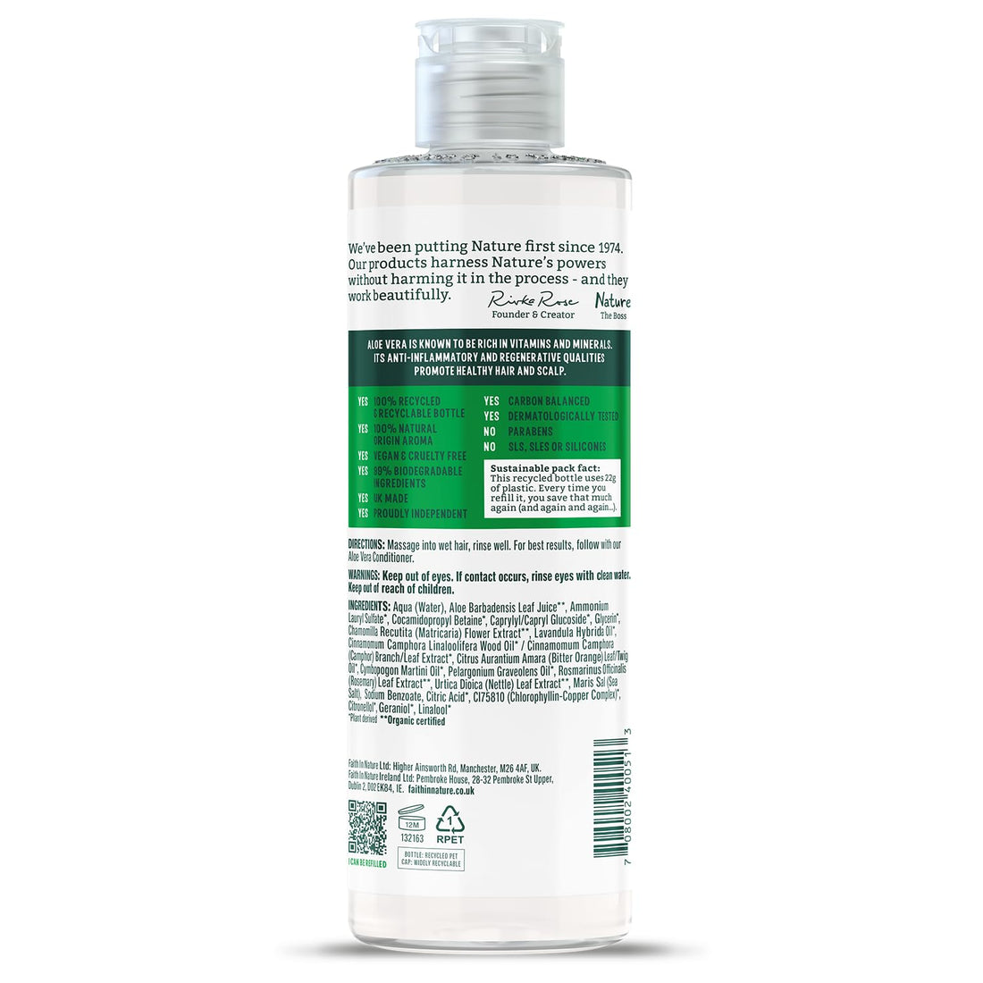 Faith In Nature Organic Aloe Vera Conditioner, Soothing for Normal Hair & Scalp, Vegan & Cruelty Free, No SLS, Silicones or Parabens, 400ml
