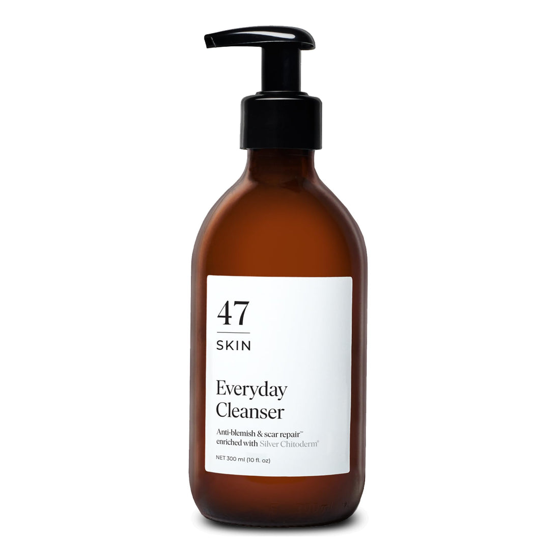 47 Skin | Anti Blemish and Scar Repair Everyday Face Cleanser | Silver Chitoderm Cleanser for Smoother and Clearer Skin | Eucalyptus Scent (150ml)