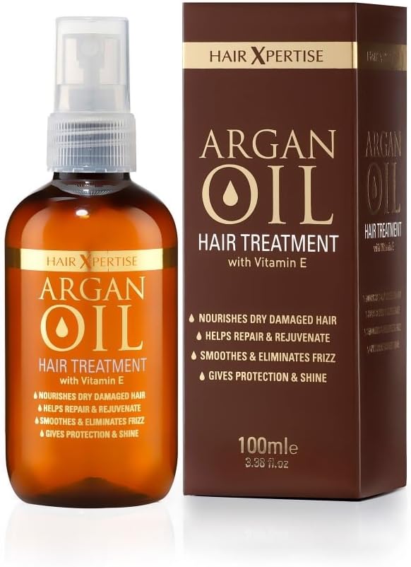 Hair Xpertise Moroccan Argan Oil- Treatment For Damaged Hair | Nourishes And Moisturises Dry Hair | Repairs, Smoothes And Brings Life To Your Hair! - For All Hair Types [Vegan 100ml Halalzen