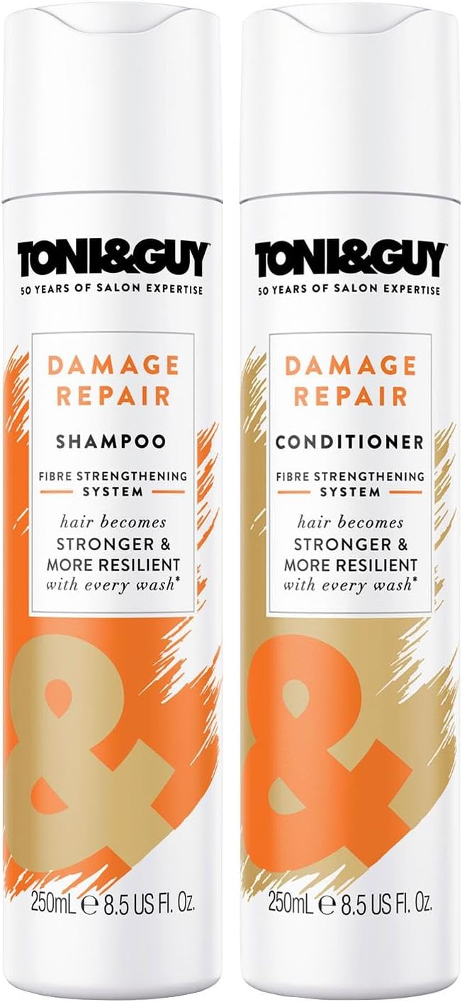 Toni & Guy Bundle of Shampoo 250ml and Conditioner 250ml that intensely Nourishes Damaged Hair Making Stronger and More Resilient With Every Wash Halalzen