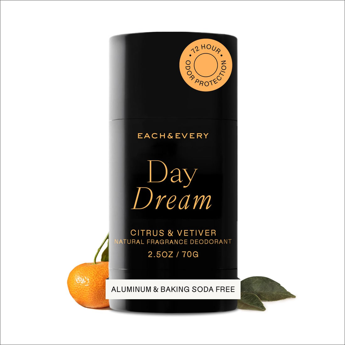 Déodorant sans aluminium Each & Every pour femme et homme – Parfum naturel Protection contre les odeurs pendant 72 heures, déodorant non toxique pour peaux sensibles, vérifié EWG, sans bicarbonate de soude – Framboise et Mandarine, 70,8 g