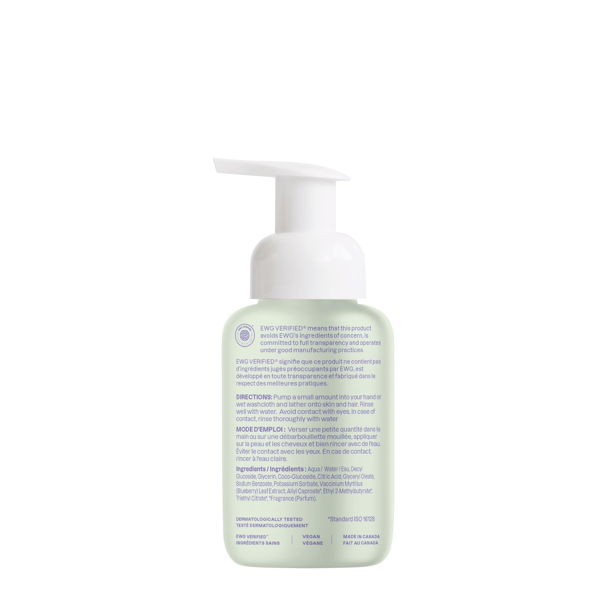 ATTITUDE 2-in-1 Hair and Body Foaming Baby Wash, EWG Verified Shampoo Soap, Dermatologically Tested, Made with Naturally Derived Ingredients, Vegan, Unscented, 295 mL
