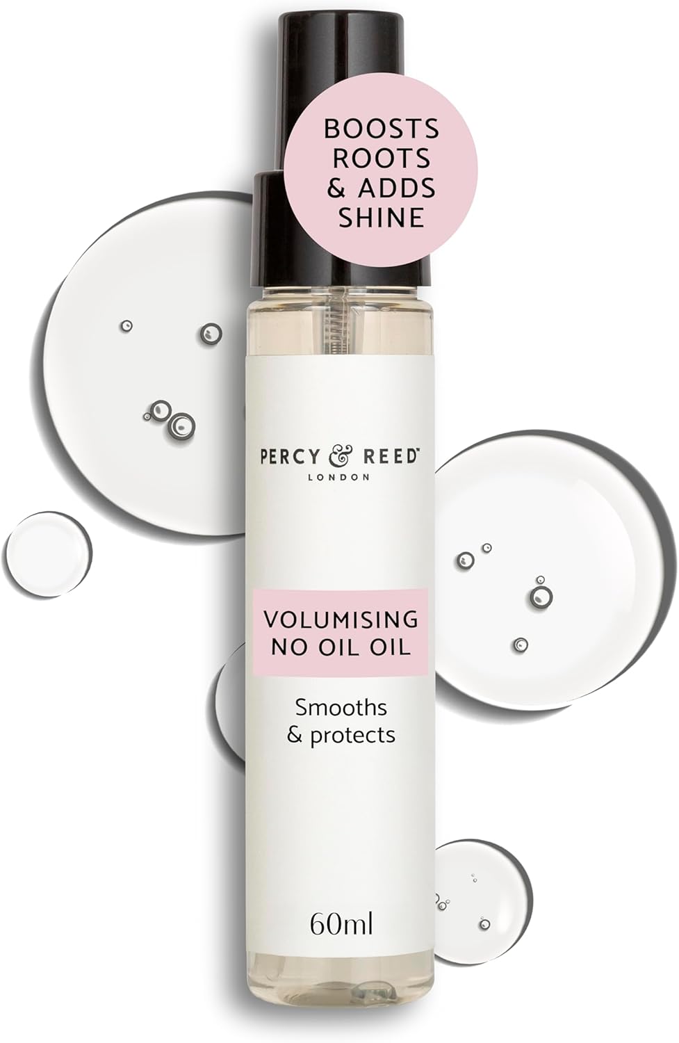 Percy & Reed Volumising No Oil Oil 60ml, Lightweight Hair Serum, Hair Thickening Serum for Fine Strands, Smooths Frizz, Adds Shine, Heat Protection, Sulphate & Paraben Free