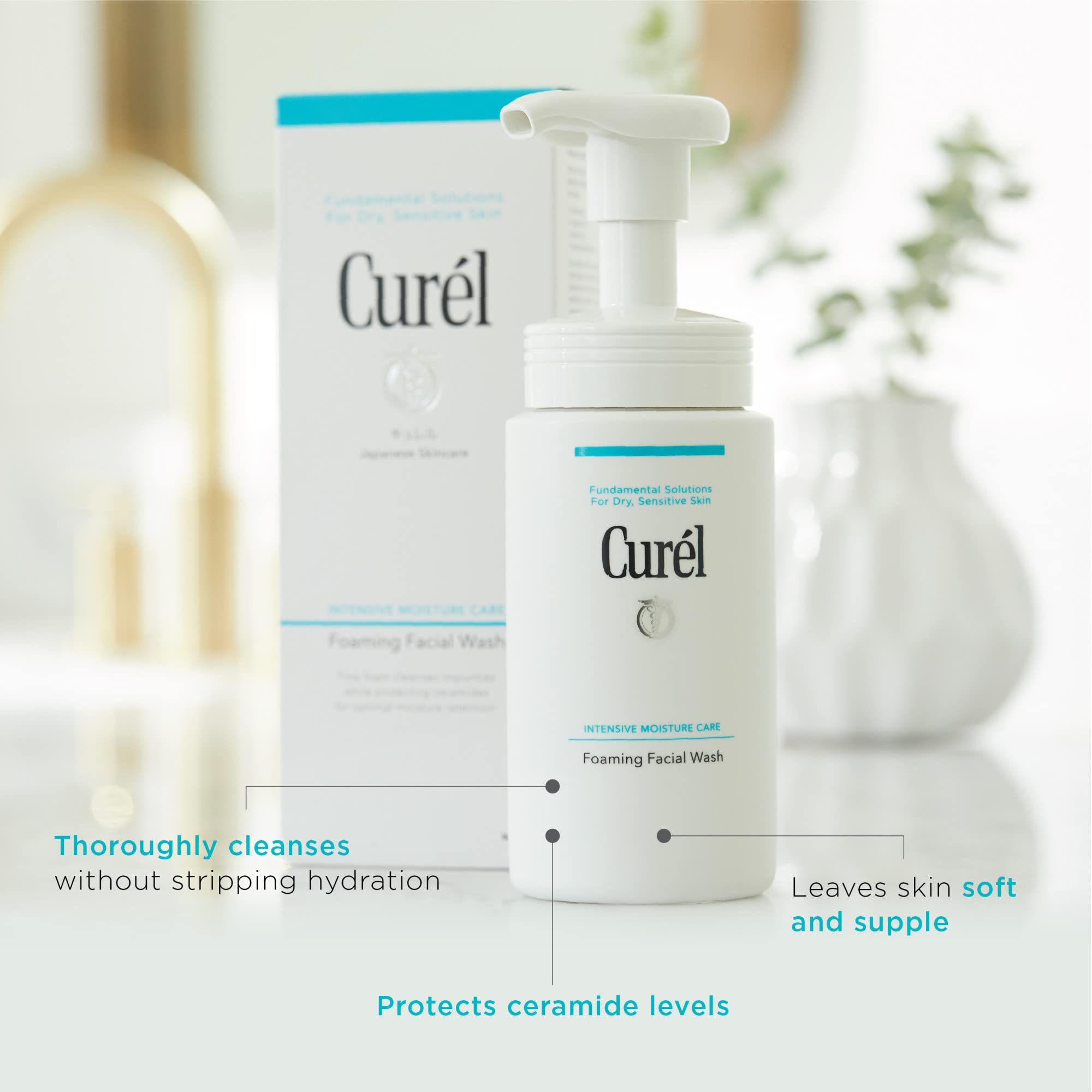 Curél Foaming Facial Wash 150ml for Dry, Sensitive Skin