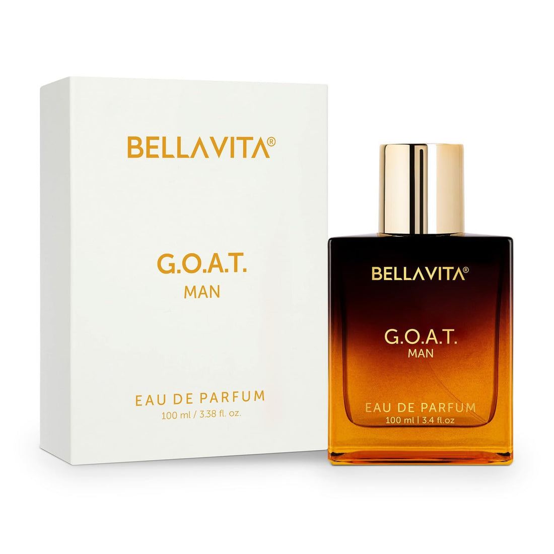 Bellavita Luxury G.O.A.T. Eau de Parfum | 100 ml (3,4 fl.oz.) | Parfum pour Homme | Notes d'agrumes, de bergamote, de patchouli et de vétiver | Parfum masculin longue tenue