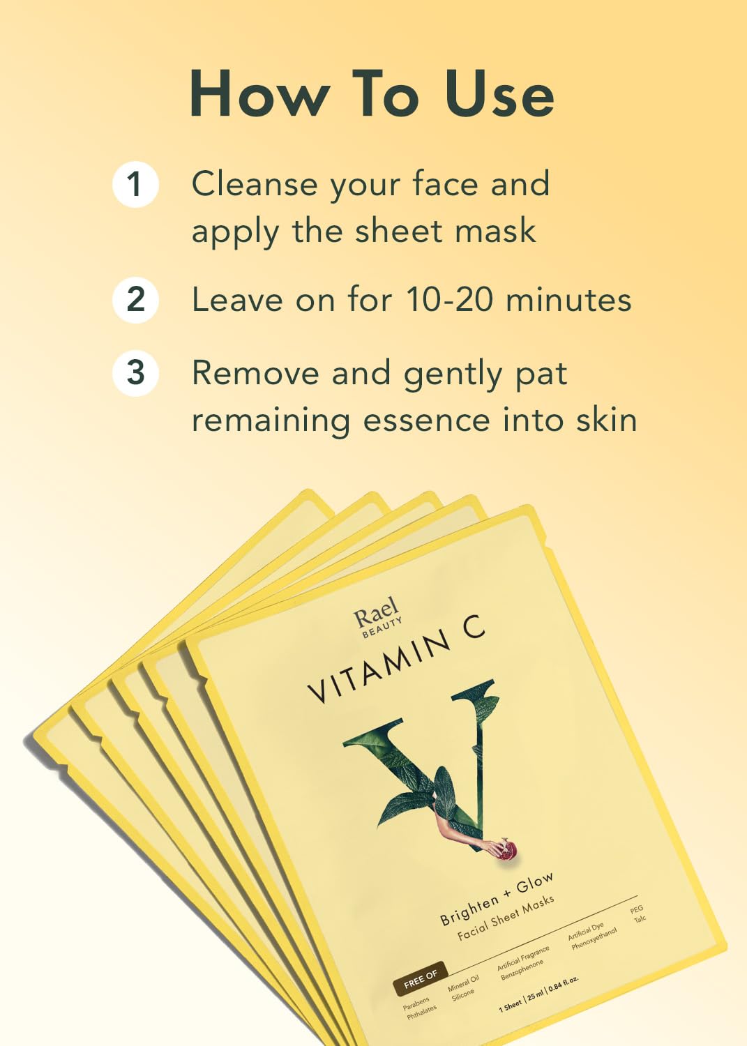 Rael Beauty Collagen + PDRN Face Masks - Korean Skincare for Glass Skin, Smoothing, Salmon PDRN & Hydrolyzed Collagen & Hyaluronic Acid, Anti-Slip Grip, Fragrance & PEGs & Cruelty Free (4 Sheets)