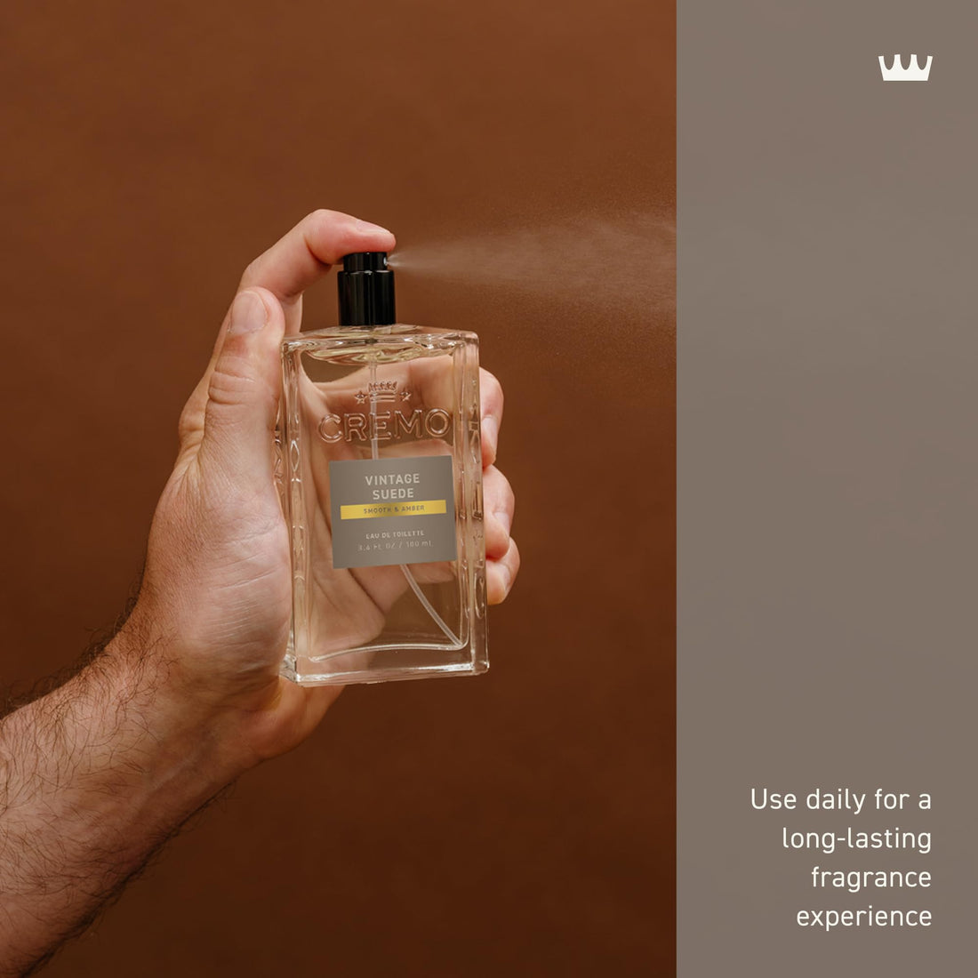 Cremo Cologne Homme - Eau de Cologne en Spray Épices et Vanille Noire pour Homme, Une Explosion d'Épices Vibrantes, de Bois Foncés et de Vanille Noire, Parfums Homme Signature Multi-Couches, 100 ml