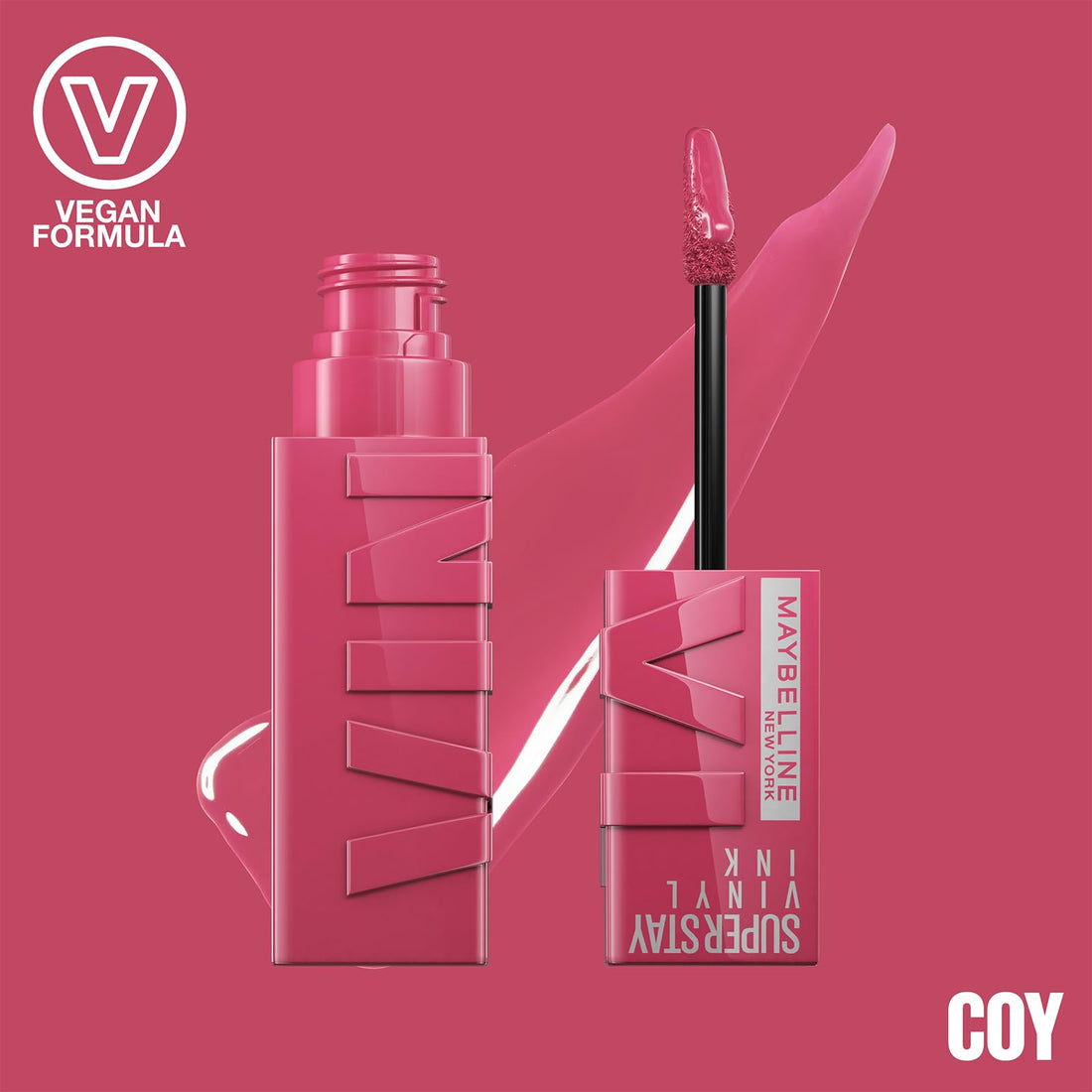 Maybelline New York Super Stay Vinyl Ink Liquid Lip Colour, 16HR Long-Lasting, Ultra-Pigmented, Smudge & Transfer-Proof, High Shine Finish, Vegan Formula for Comfortable Wear, Shade: 10 Lippy Halalzen