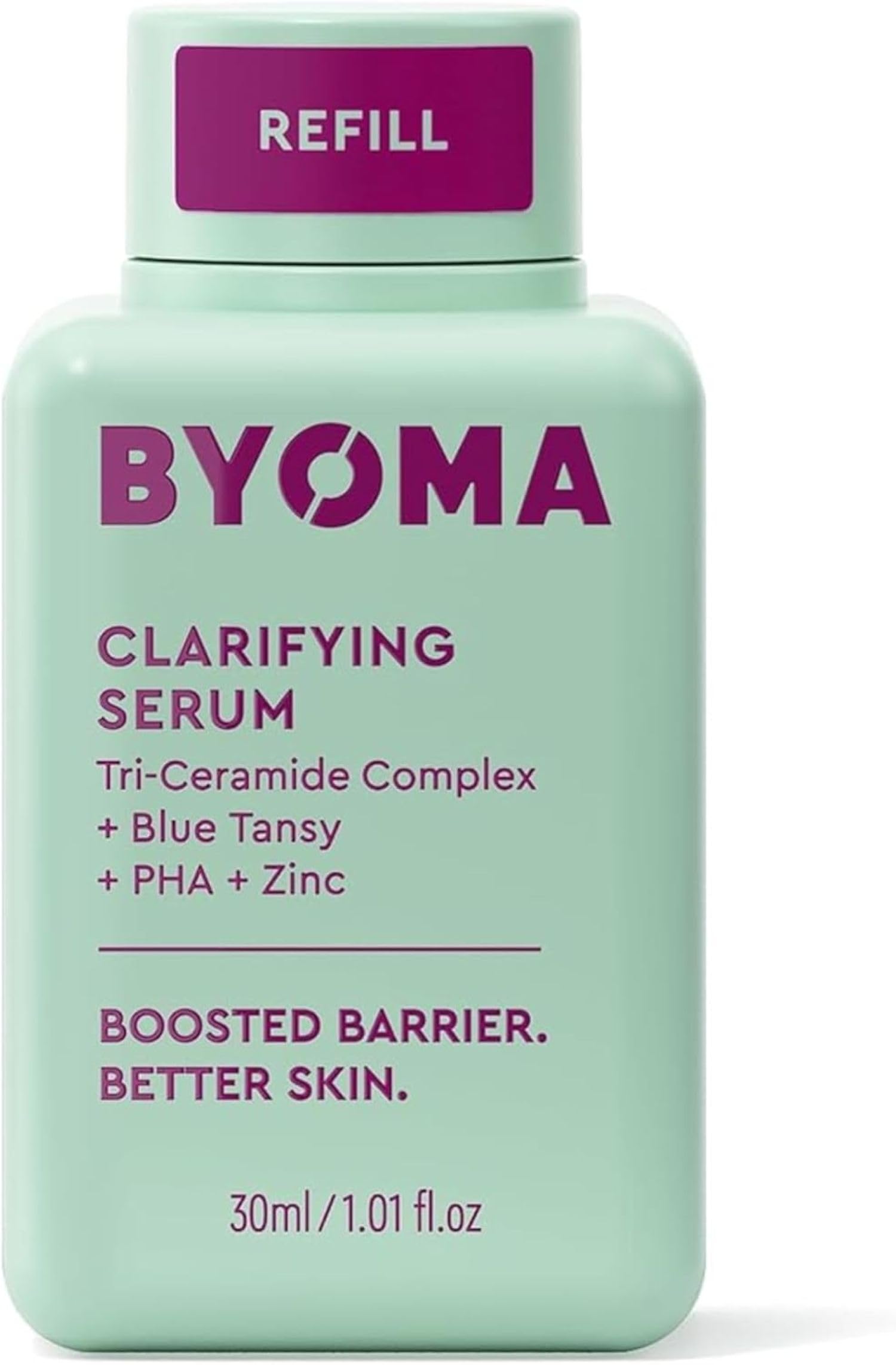 BYOMA Clarifying Serum (30ml) Barrier Repair Facial Serum for Acne Prone Skin, with Ceramides, Blue Tansy, PHA and Zinc for a Balanced and Healthy Skin