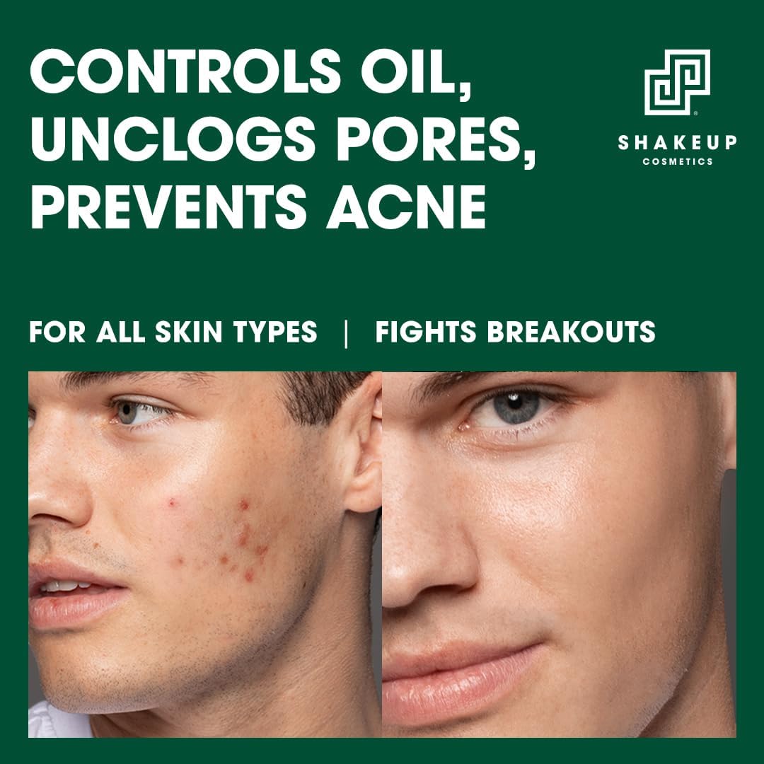 Shakeup Cosmetics Mens Skin Clearing Toner, Clarifying, Gently Exfoliates with Glycolic Acid & Witch Hazel, Reduces Oil & Shine, Vegan Formula, 200ml. Aka. FACE 4WARD CLARIFYING Toner