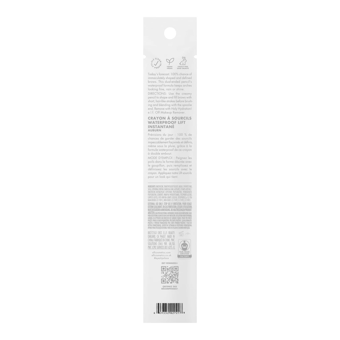 e.l.f. Instant Lift Waterproof Brow Pencil, Long-Lasting Eyebrow Pencil For Grooming & Shaping Brows, Vegan & Cruelty-Free, Neutral Brown