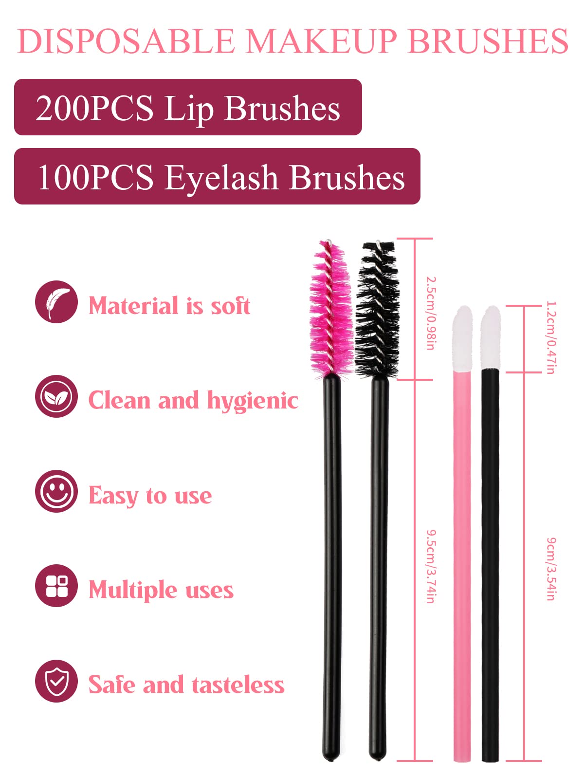 Yokilly 300PCS Disposable Mascara Wands Lip Wands Set,100Pcs Eyelash Brush/100Pcs Lip Brush/100PCS Micro Brushes,Makeup Tool Kit with Organizer Box Halalzen