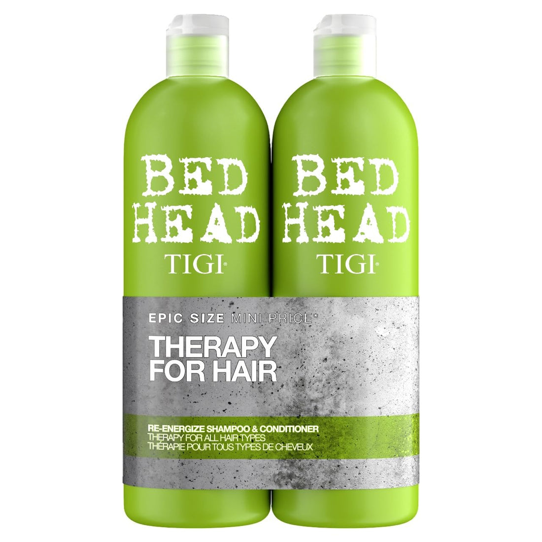 Bed Head by Tigi Urban Antidotes Re-Energise Daily Shampoo and Conditioner, 2 x 750ml