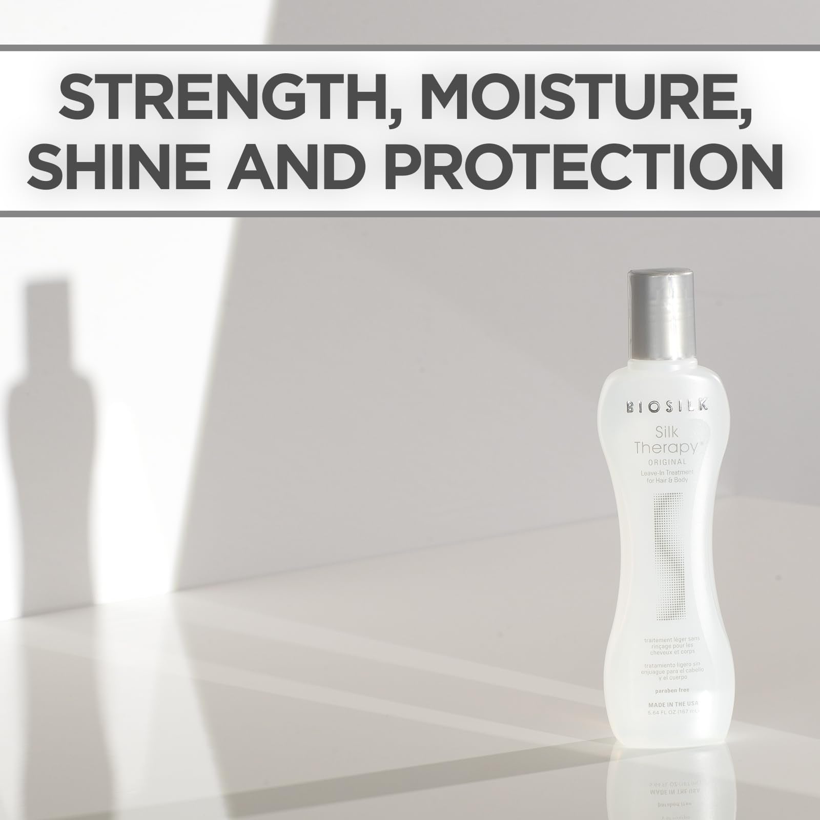 BioSilk Silk Therapy Original, Reconstructing Treatment For Adding Shine & Helping Prevent Split Ends, Sulfate, Paraben, & Cruelty-Free, 5.64 Oz Halalzen