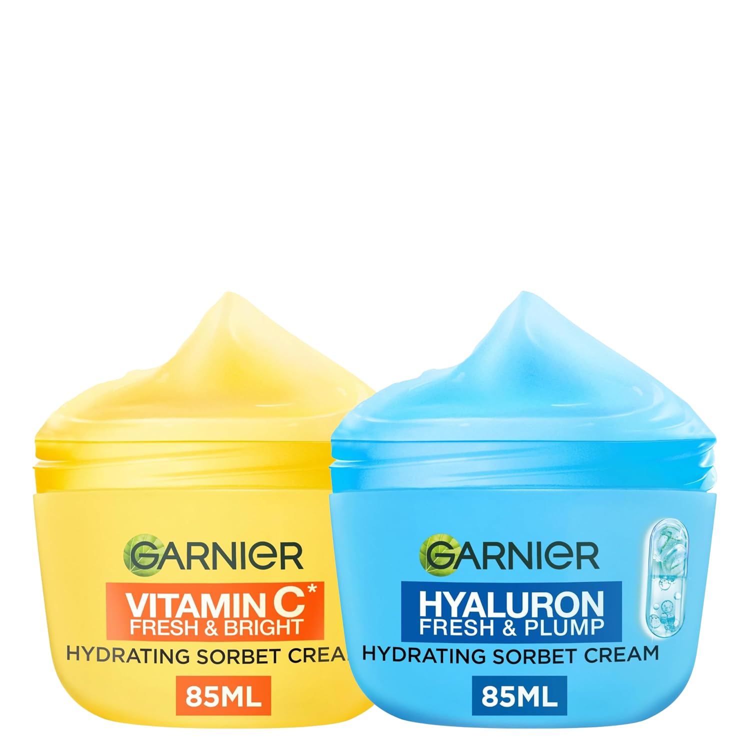 Garnier Vitamin C* Fresh & Bright Hydrating Sorbet Cream, 4% Vitamin C* & Niacinamide, Ultra Fresh & Light, For Dull, Uneven Skin, Cruelty Free International & Vegan - 85ml