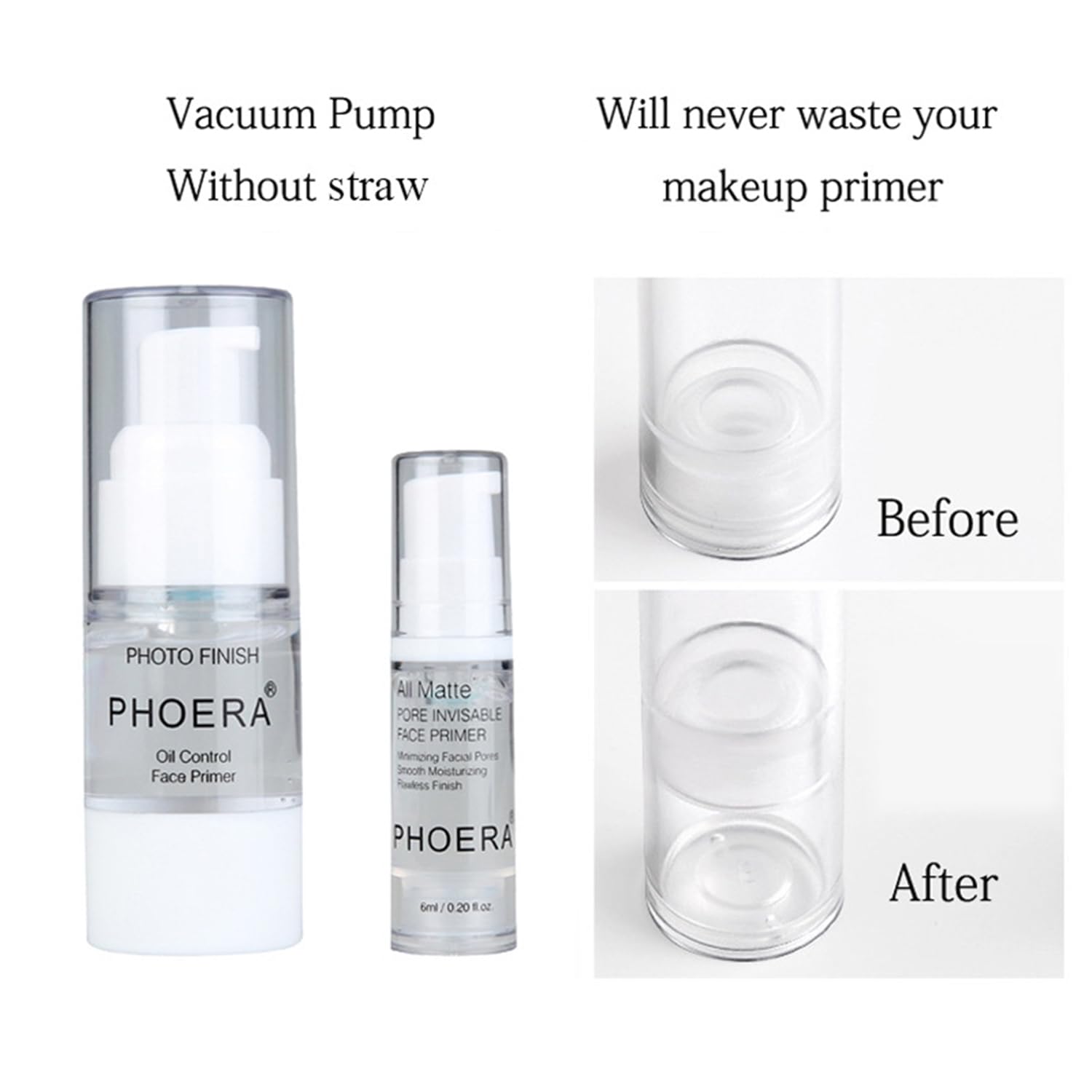2Pcs Makeup Primer For PHOERA All Matte Oil Free Full Coverage Foundation Base Long Lasting Hydrating Smoothing Moisturizing Makeup Base Matte Face Foundation Primer (#2pcs 18ml) Halalzen