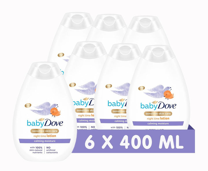 Baby Dove Calming Night Time Lotion – Gentle Chamomile Baby Moisturiser for Sensitive Skin, Relaxes & Soothe Before Bed, 3 x 400ml