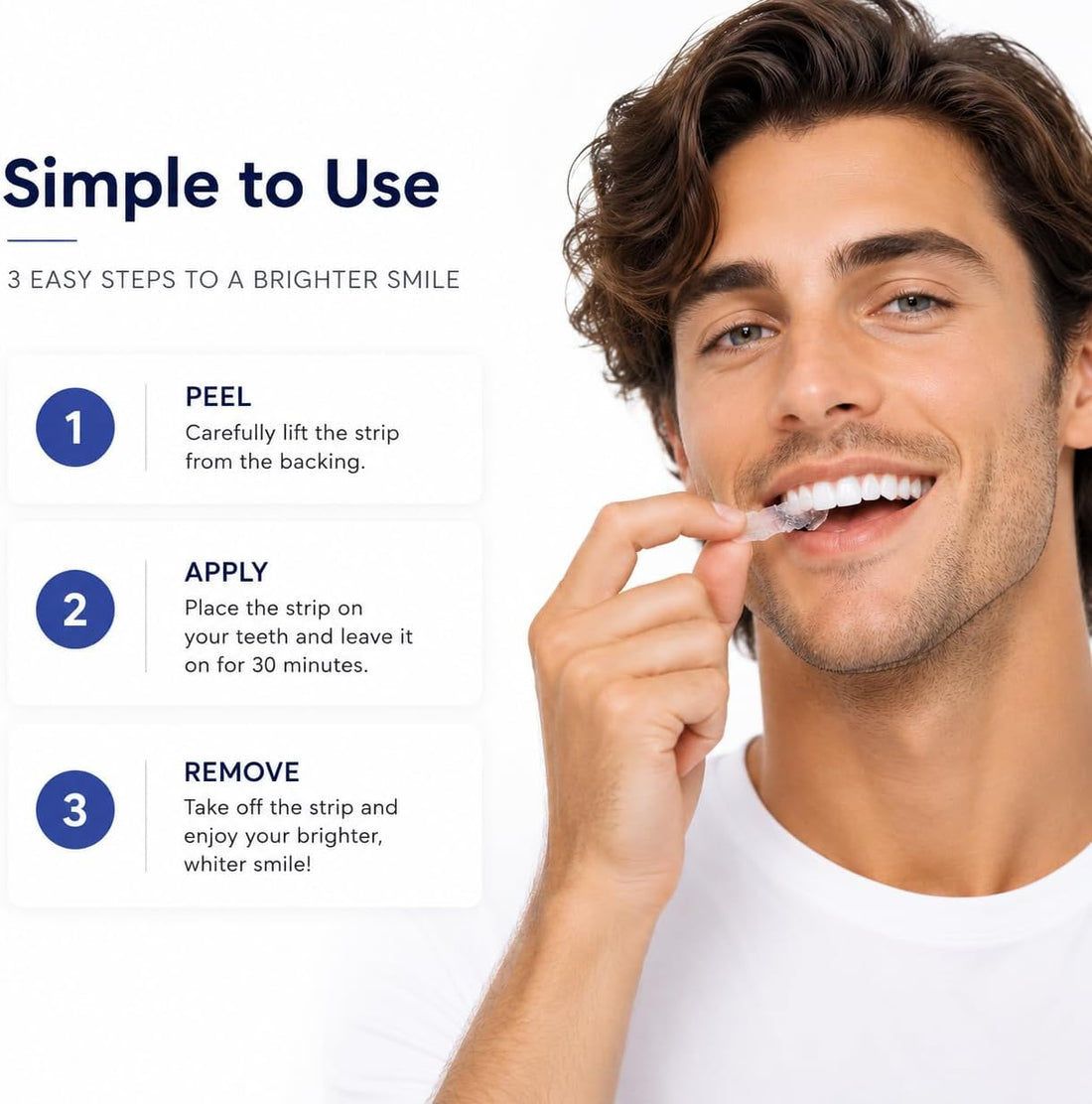 LUNAR Teeth Whitening Strips, 28 Strips, Enamel Safe, Non Sensitive Formula, Non Slip, Removes Coffee, Wine & Smoking Stains,14 Day Treatment