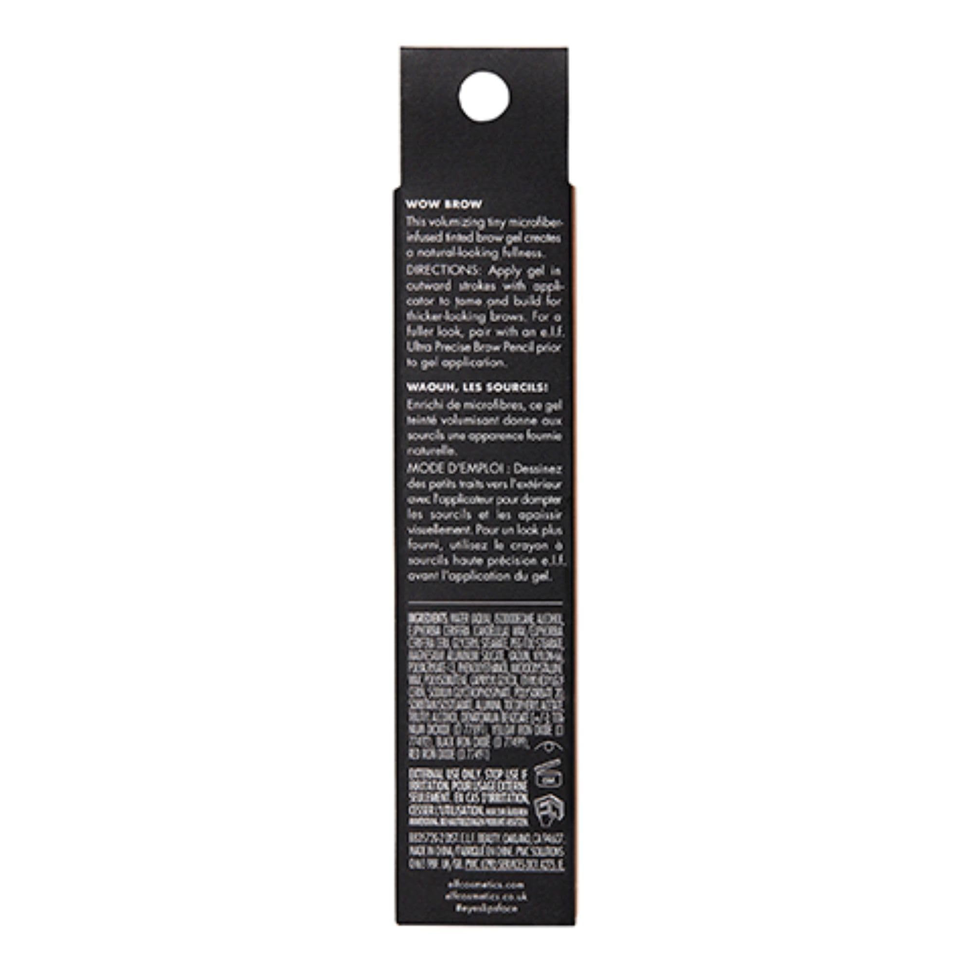 e.l.f. Wow Brow Gel, Volumizing, Buildable, Wax-Gel Hybrid, Creates Full, Voluminous-Looking Brows, Locks Brow Hairs In Place, Taupe, Fiber-Infused 3.5g