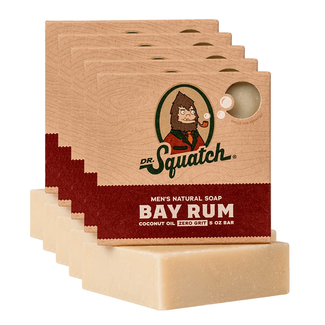 Dr. Squatch Natural Men’s Bar Soap - Cold Process Body Soap Bar with Natural Oils - Gifts for Men - Fresh Falls (5 oz, 5-Pack)