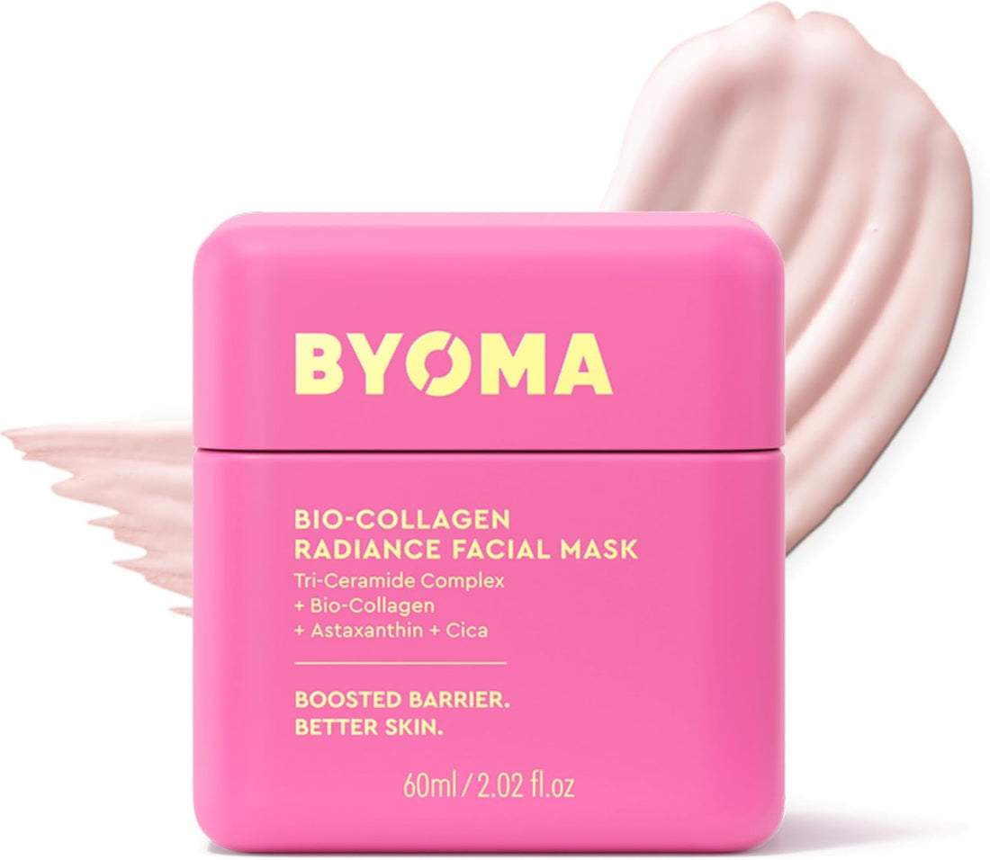 BYOMA Bio-Collagen Radiance Face Mask - Transformative Peel Off Mask For Glass Skin - Instant radiance, Visibly Improved Elasticity, Firms, Reduces Appearance of Wrinkles - Cica & Ceramides