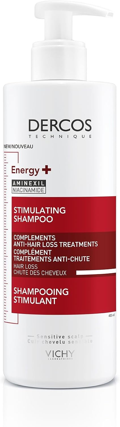 Vichy Dercos Energy+ Anti-Hair Loss Stimulating Shampoo With Aminexil & Niacinamide, For Thinning Hair & Weak Hair Prone to Breakage, Sensitive Scalps, 400ml Halalzen