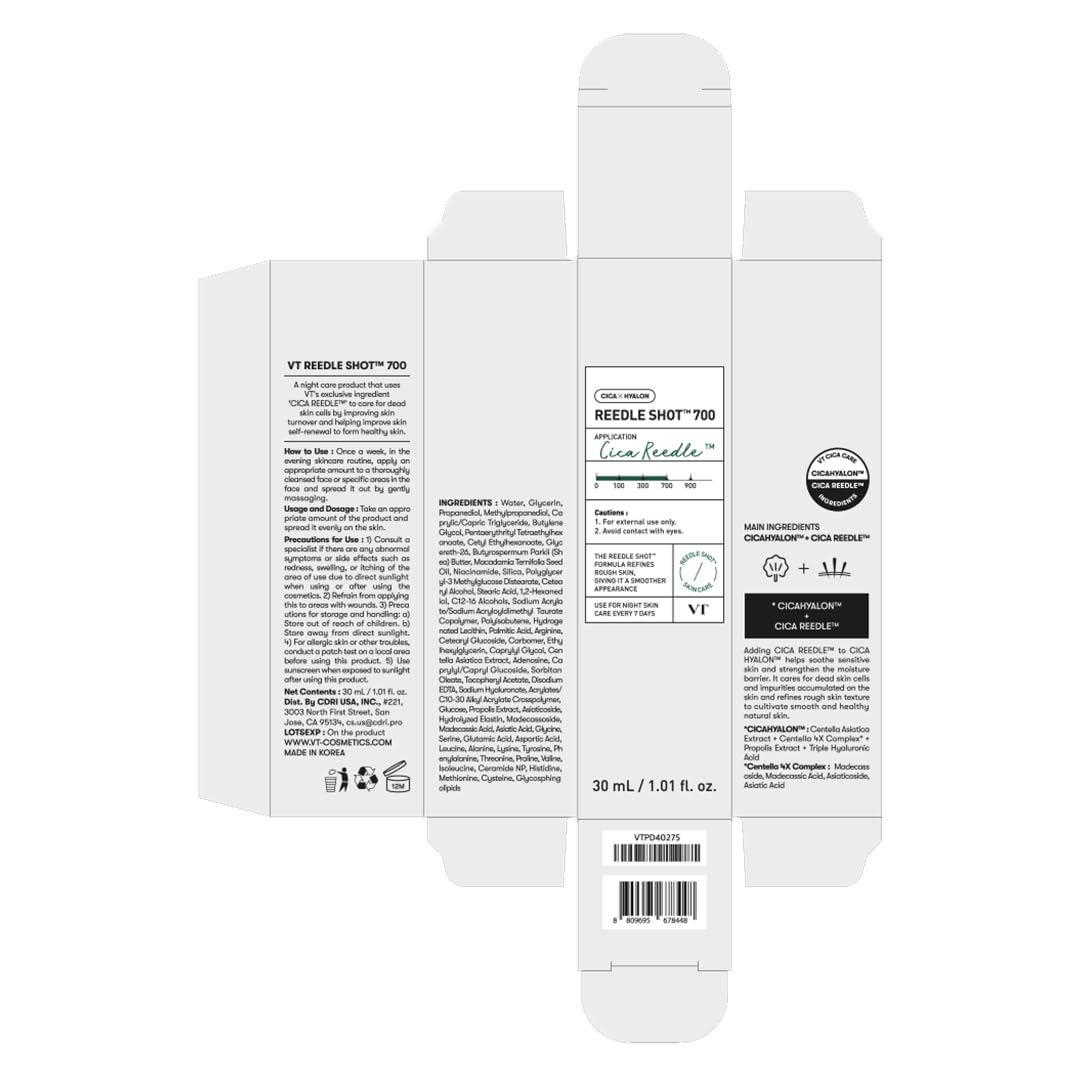 VT COSMETICS CICA Reedle Shot 300, Spicule Microneedling Serum for Pore Care & Exfoliation, Exosome & Centella Asiatica for Glass Skin, Smooth Skin Texture, Korean Skin Booster (1.69 Fl Oz / 50ml) Halalzen