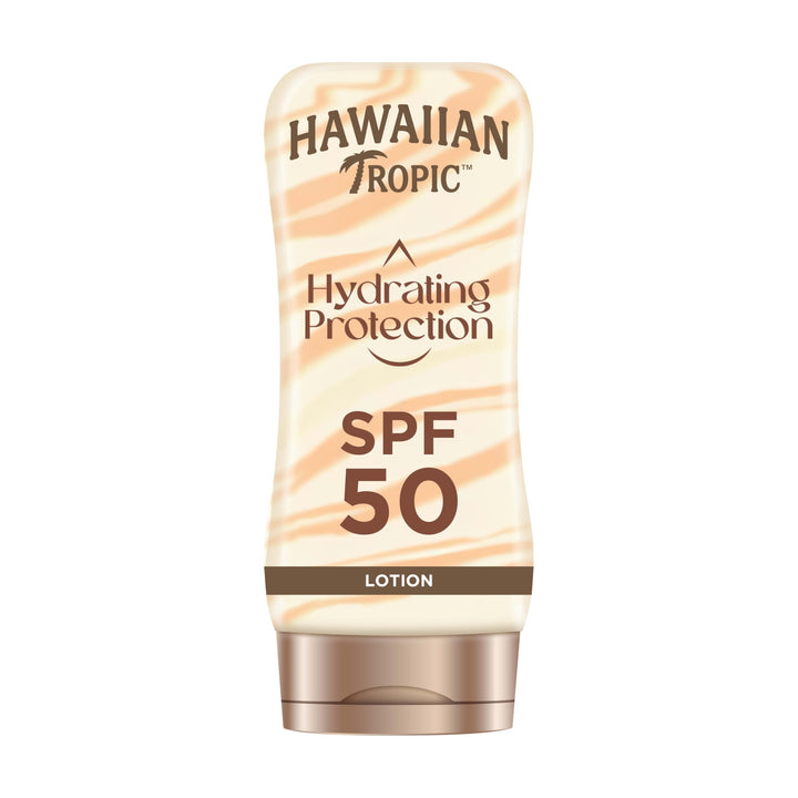 Hawaiian Tropic Hydrating Protection Sunscreen Lotion, Water Resistant SPF 30 UVA Plus UVB Protection Suncream, 12-Hour Moisturising Sun Lotion with Cocoa and Shea Butter, 180 ml Halalzen