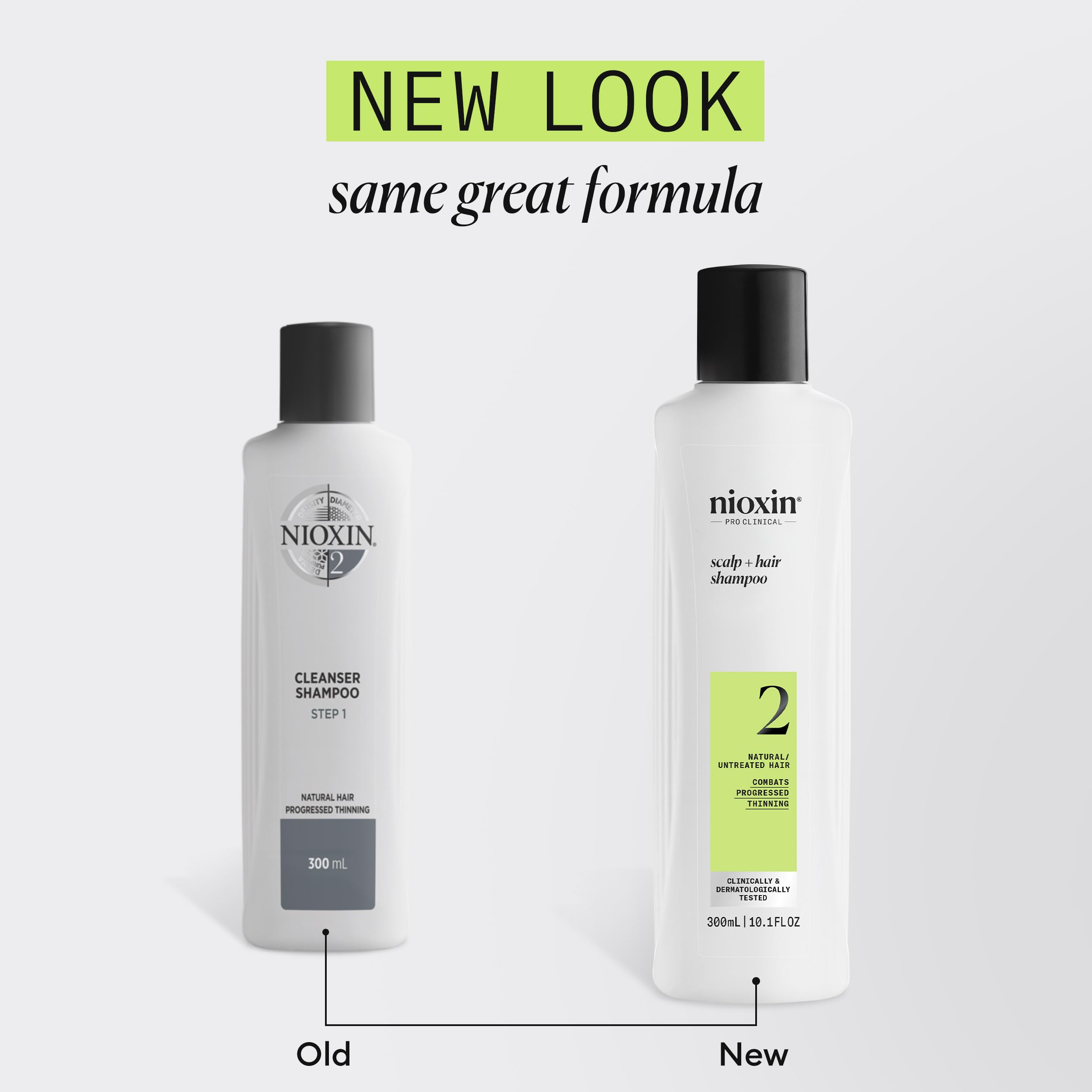 Nioxin System 2 - Hair Thickening System For Natural Hair with Progressed Thinning - Biotin & Niacinamide - Shampoo, Conditioner, Serum