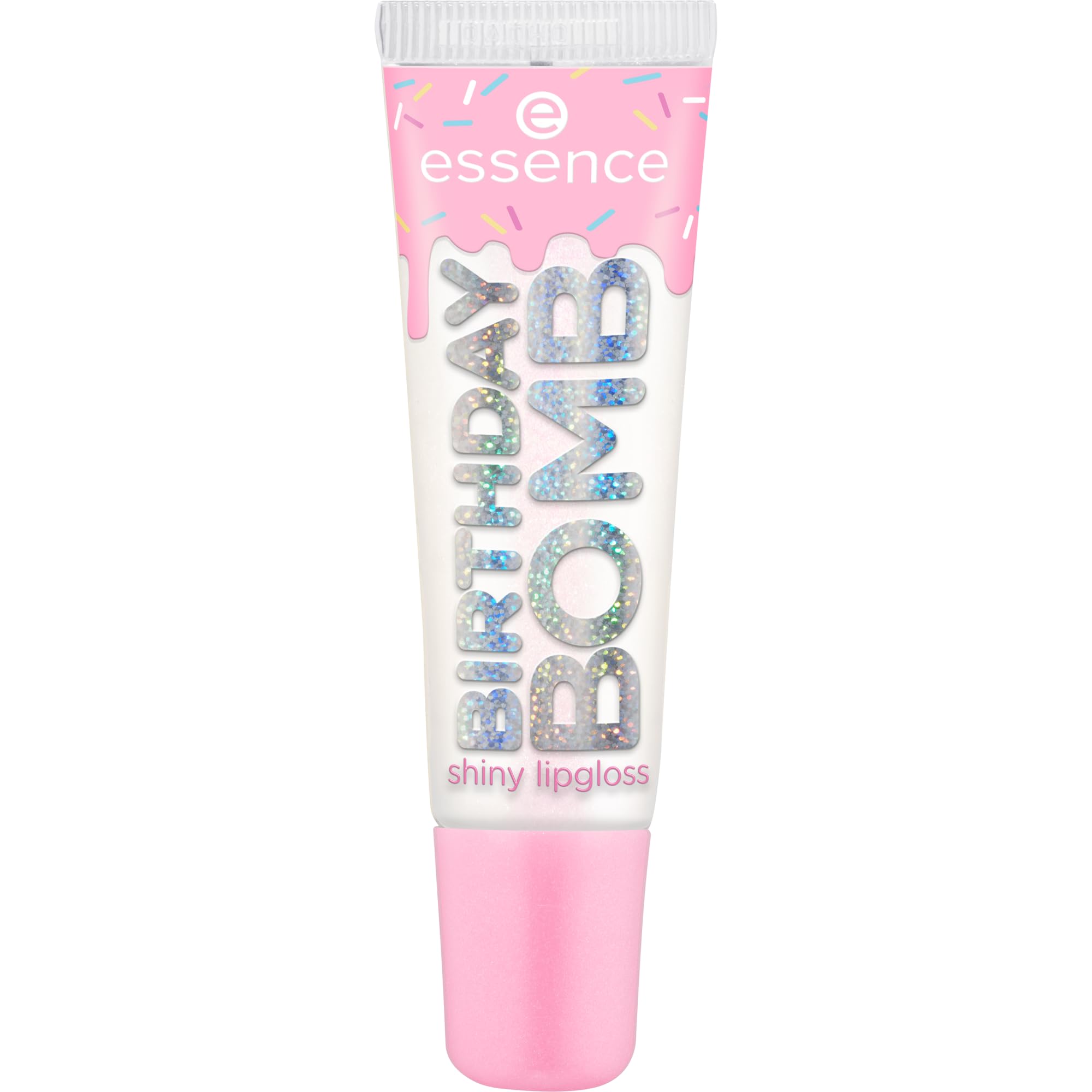 essence BIRTHDAY BOMB shiny lipgloss, natural, shiny, dewy, shimmery (10ml) Halalzen